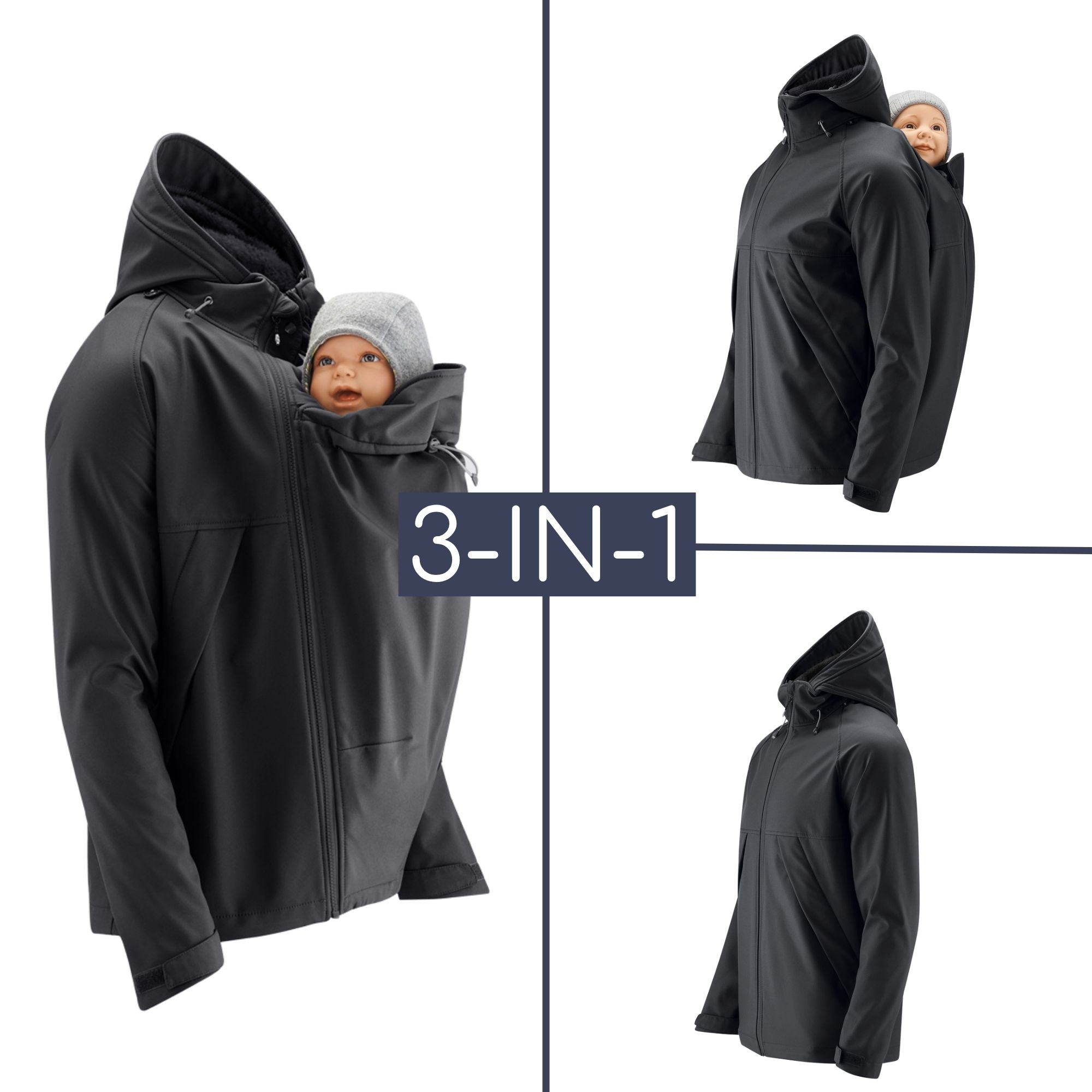 Softshell-Tragejacke Allrounder Winter - Dad schwarz XL