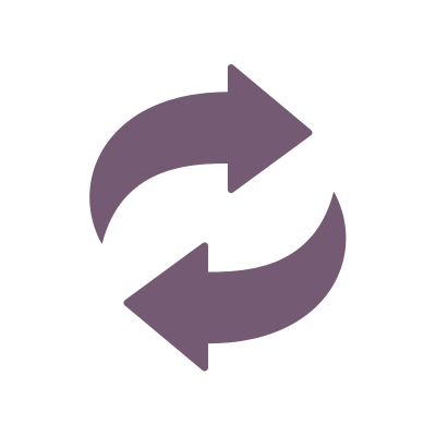 Eine symbolische Illustration zweier Pfeile, die kreisförmig jeweils in die andere Richtung zeigen.