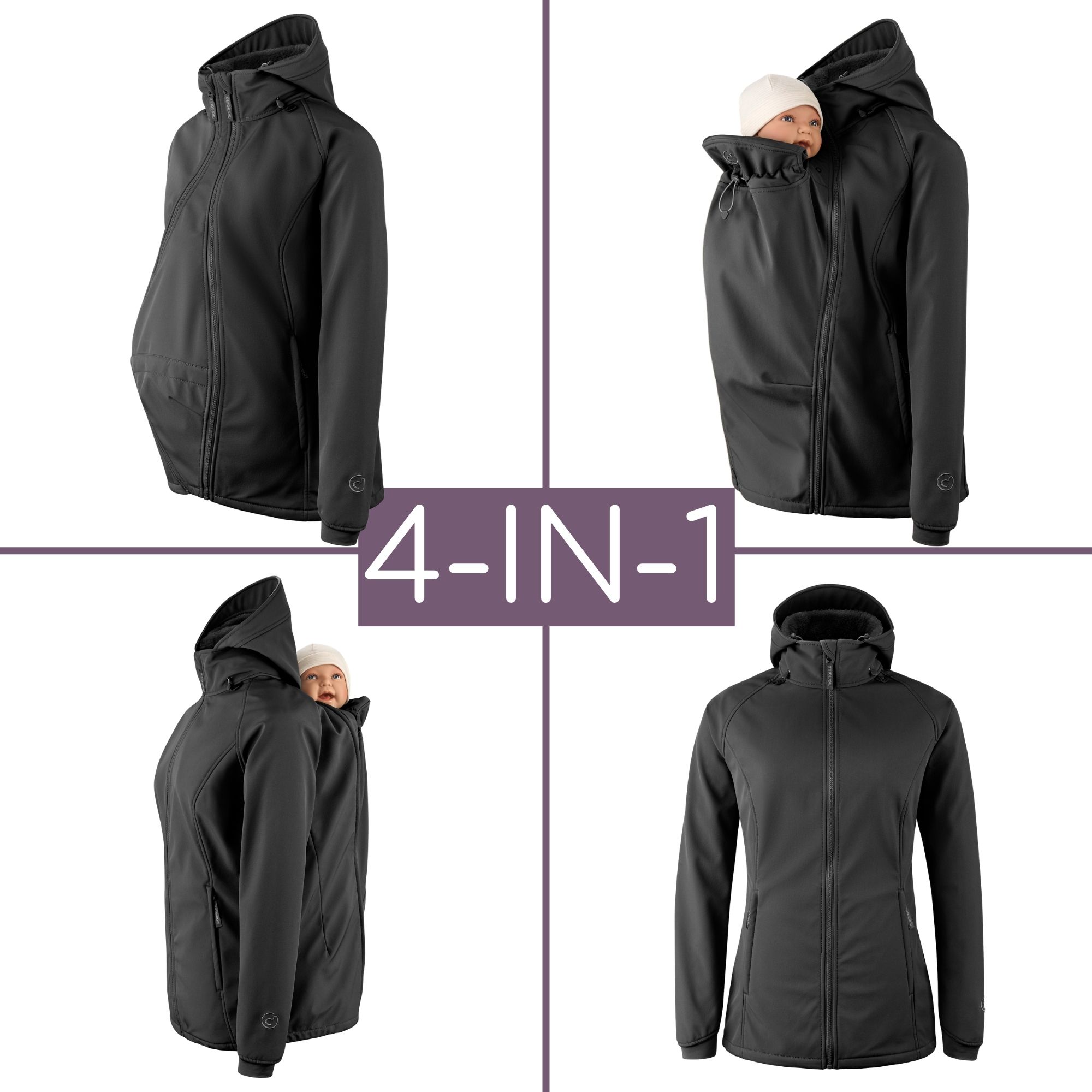 Softshell-Tragejacke Allrounder Winter schwarz XS