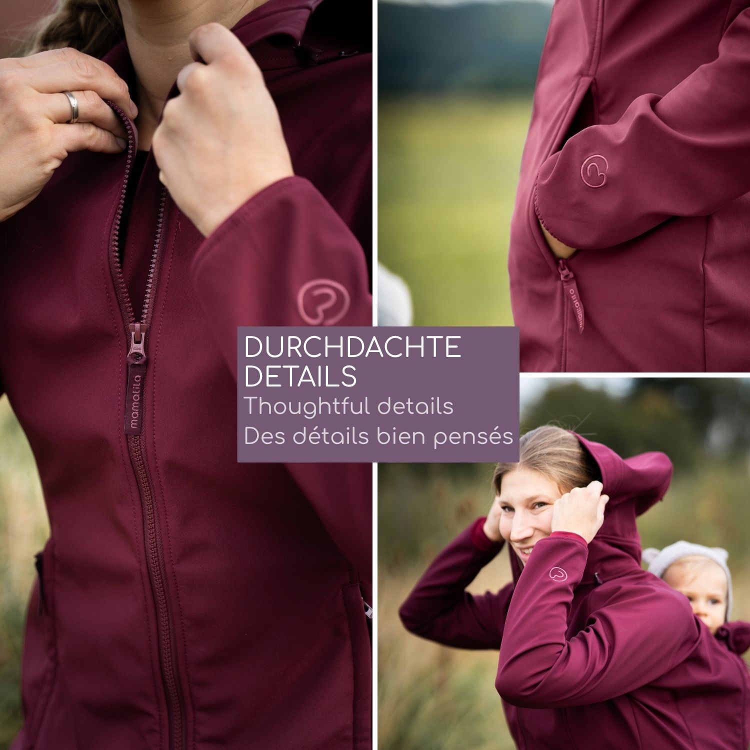 Softshell-Tragejacke Allrounder fit burgundy M