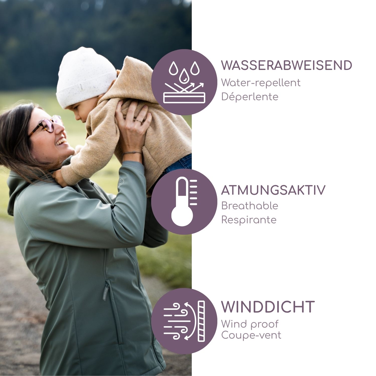 Softshell-Tragejacke Allrounder fit agave S