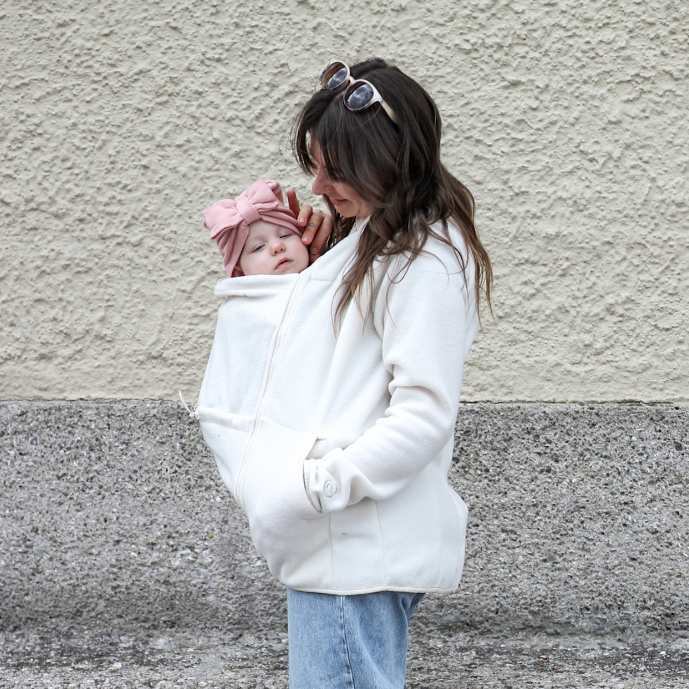 Fleece-Tragejacke Basel off-white XS