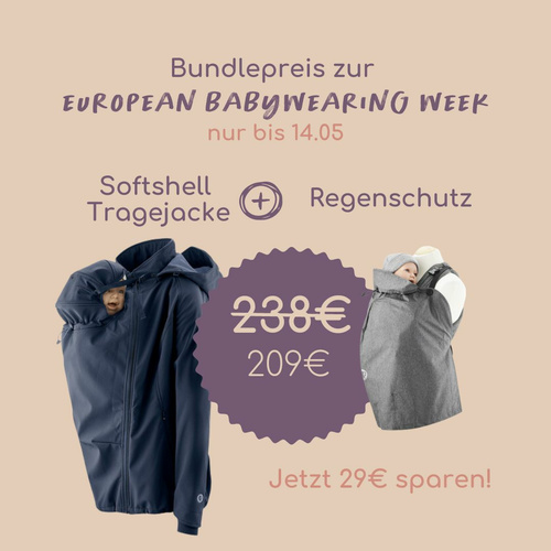 Softshell-Tragejacke + Regenschutz