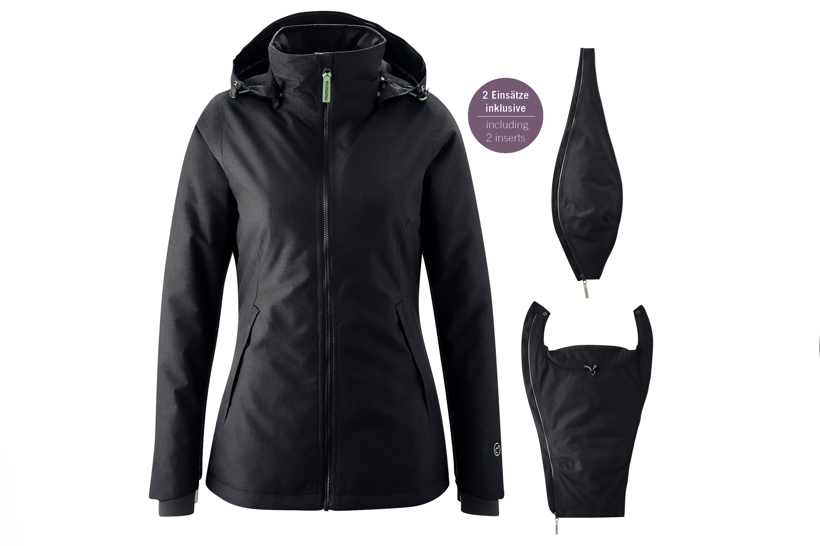 jacket with pragnency and babywearing insert